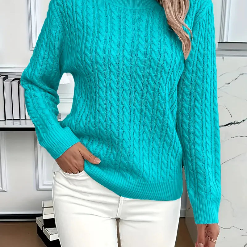 Bella Women’s Sweater – Classic Cable Knit Pullover