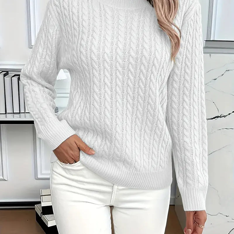 Bella Women’s Sweater – Classic Cable Knit Pullover