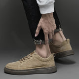 Elias Men’s Casual Sneakers – Suede Lace-Up Low-Top Shoes