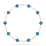 CLOVER - Blue Necklace with 10 Unique Motifs