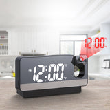 Digital Projection Alarm Clock with LED Display and Dual Alarms