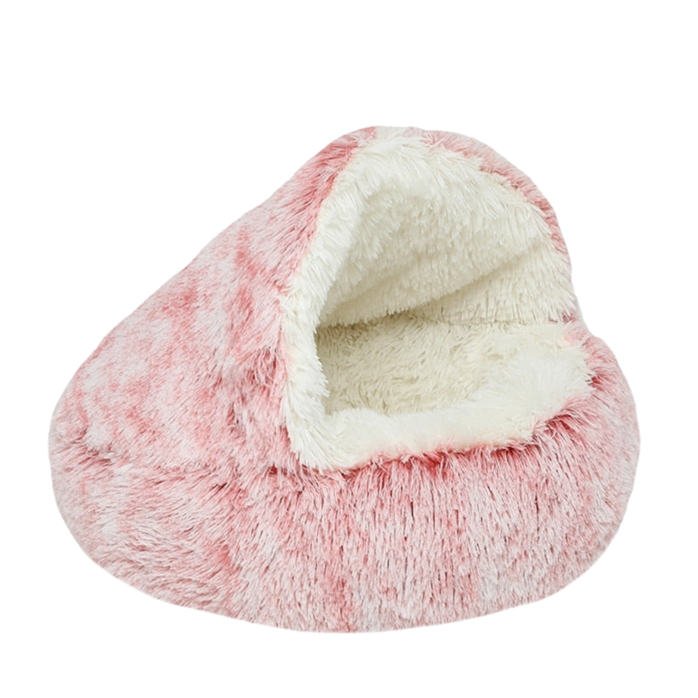 Plush Pet Bed with Hooded Design – Warm Sleeping Nest for Cats and Dogs