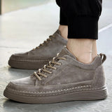 Elias Men’s Casual Sneakers – Suede Lace-Up Low-Top Shoes