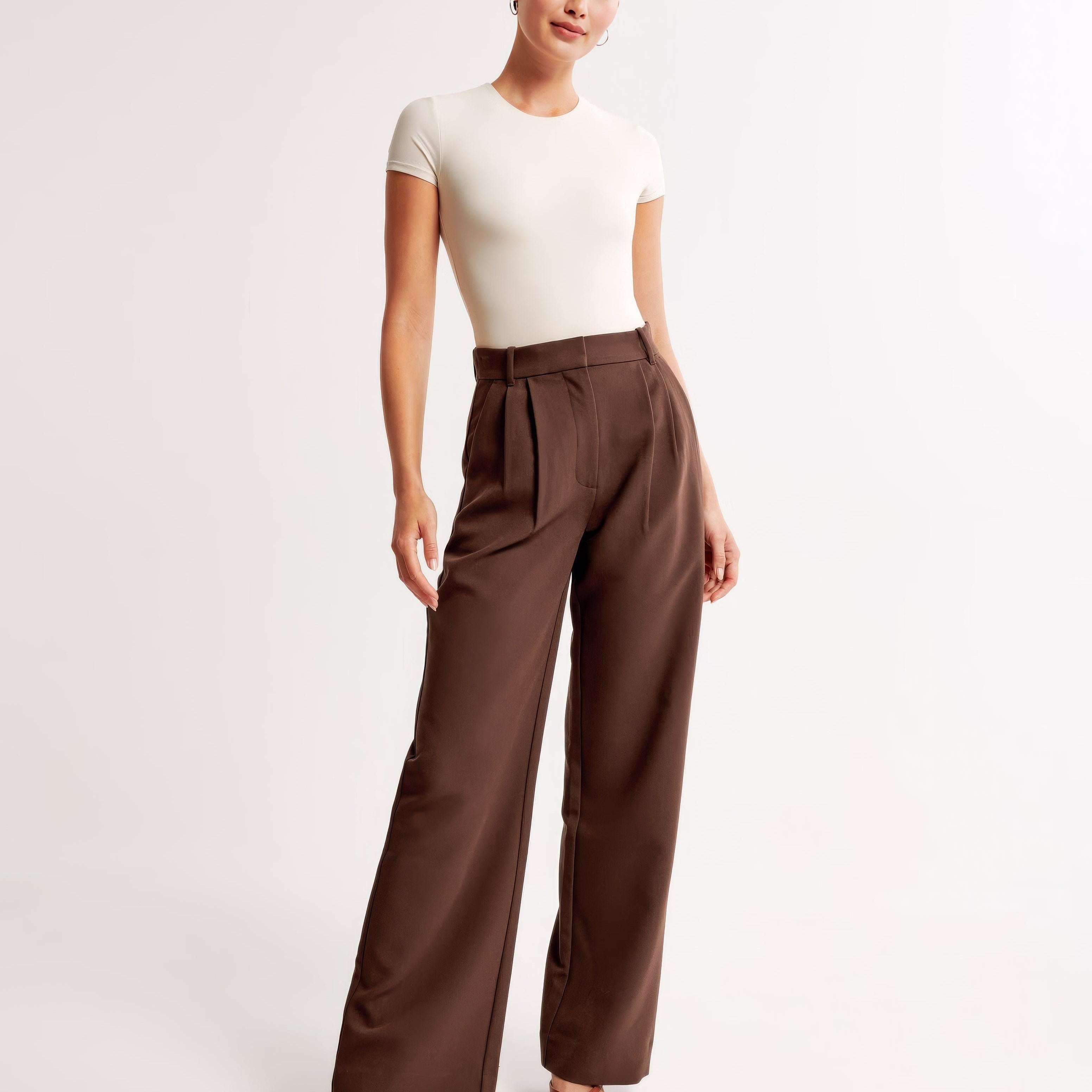 Claudine – Pleated High Waist Trousers with Tailored Fit