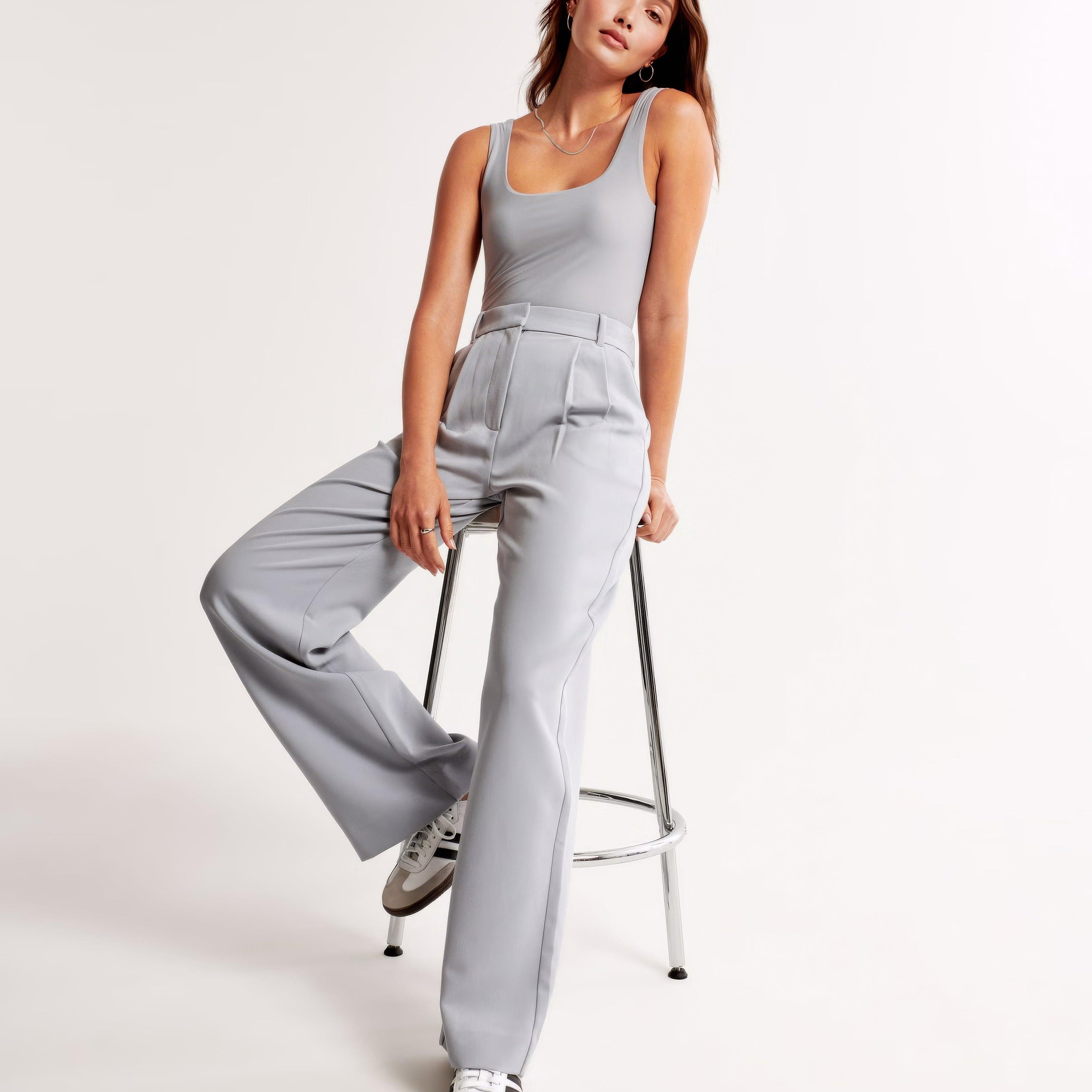 Claudine – Pleated High Waist Trousers with Tailored Fit