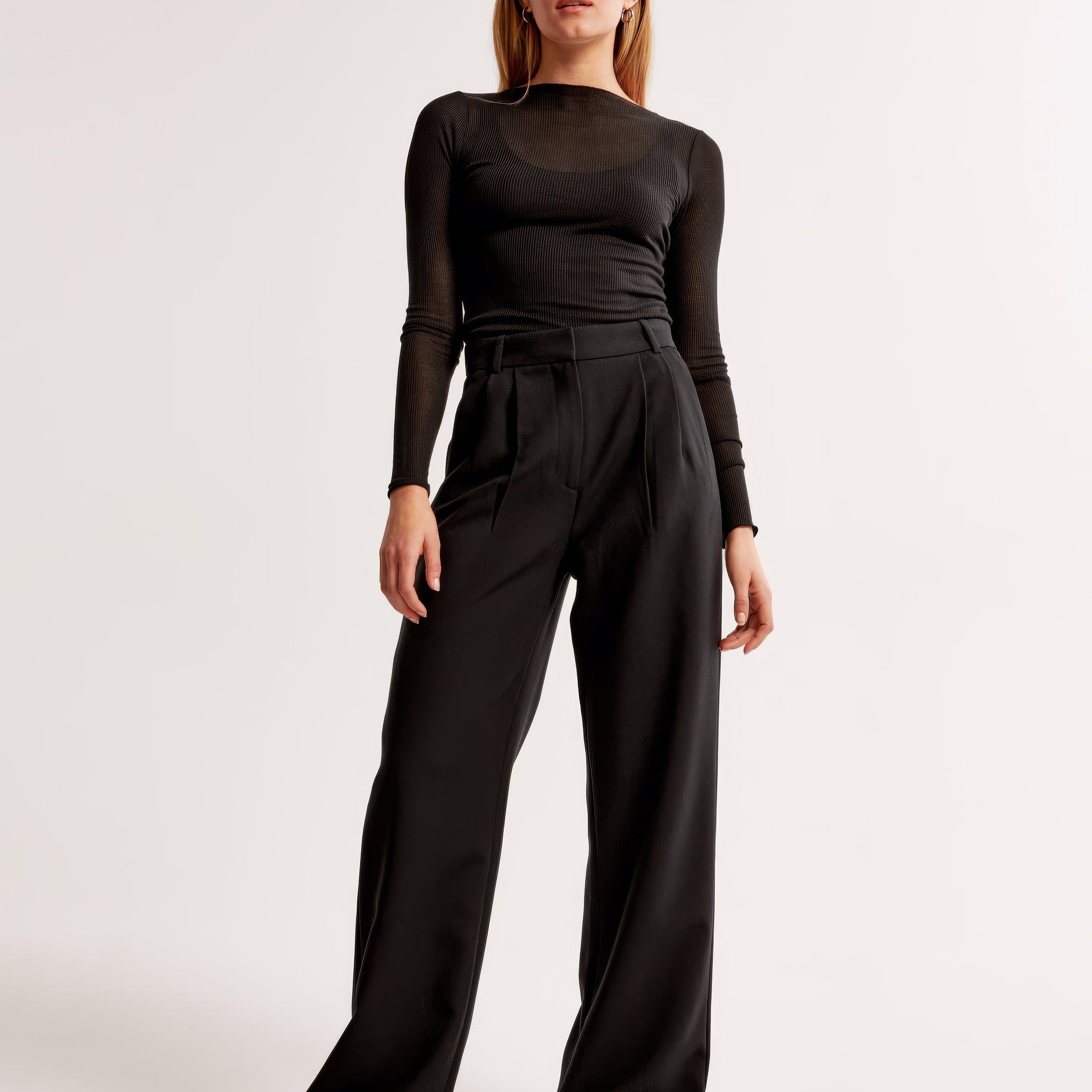 Claudine – Pleated High Waist Trousers with Tailored Fit
