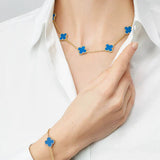CLOVER - Blue Necklace with 10 Unique Motifs