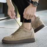 Elias Men’s Casual Sneakers – Suede Lace-Up Low-Top Shoes