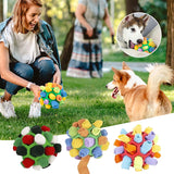 Interactive Dog Treat Ball – Foraging Toy with Hidden Fabric Pockets