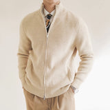 Casper Men’s Ribbed Cardigan – Full-Zip Knitted Sweater