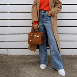 Structured Leather Handbag with Gold Hardware – Women’s Top Handle Bag