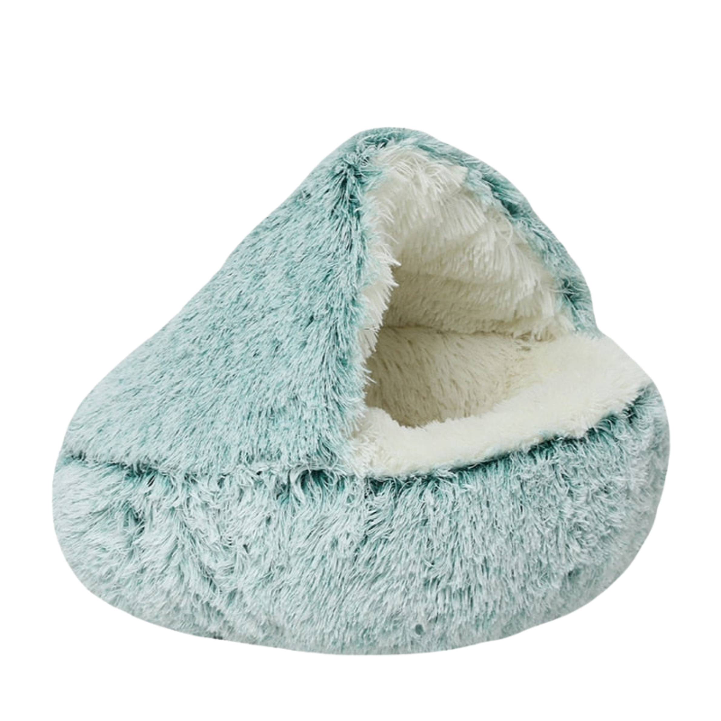 Plush Pet Bed with Hooded Design – Warm Sleeping Nest for Cats and Dogs