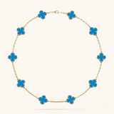 CLOVER - Blue Necklace with 10 Unique Motifs