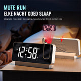 Digital Projection Alarm Clock with LED Display and Dual Alarms