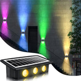 Solar LED Wall Light Outdoor with RGB & Warm White Modes