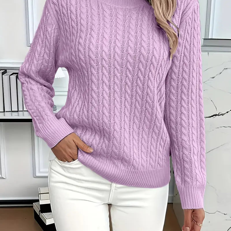 Bella Women’s Sweater – Classic Cable Knit Pullover