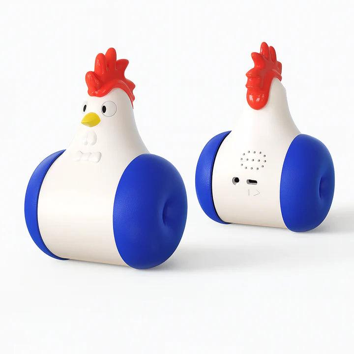 Interactive Cat Toy Chicken with Self-Balancing Movement and Light