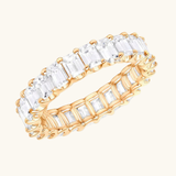 Gold Plated Eternity Ring with Baguette Crystals