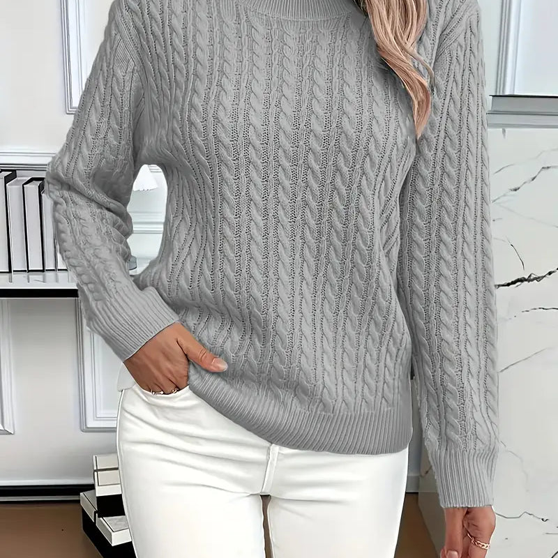 Bella Women’s Sweater – Classic Cable Knit Pullover