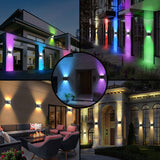 Solar LED Wall Light Outdoor with RGB & Warm White Modes