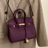 Structured Leather Handbag with Gold Hardware – Women’s Top Handle Bag