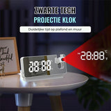 Digital Projection Alarm Clock with LED Display and Dual Alarms