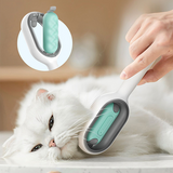 Pet Grooming Brush with Floating Comb and Built-in Water Tank