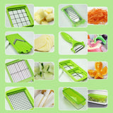 12-in-1 Multifunctional Vegetable Slicer with Container and Blades