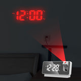Digital Projection Alarm Clock with LED Display and Dual Alarms