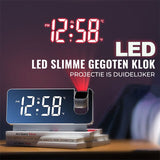 Digital Projection Alarm Clock with LED Display and Dual Alarms