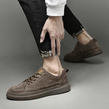Elias Men’s Casual Sneakers – Suede Lace-Up Low-Top Shoes