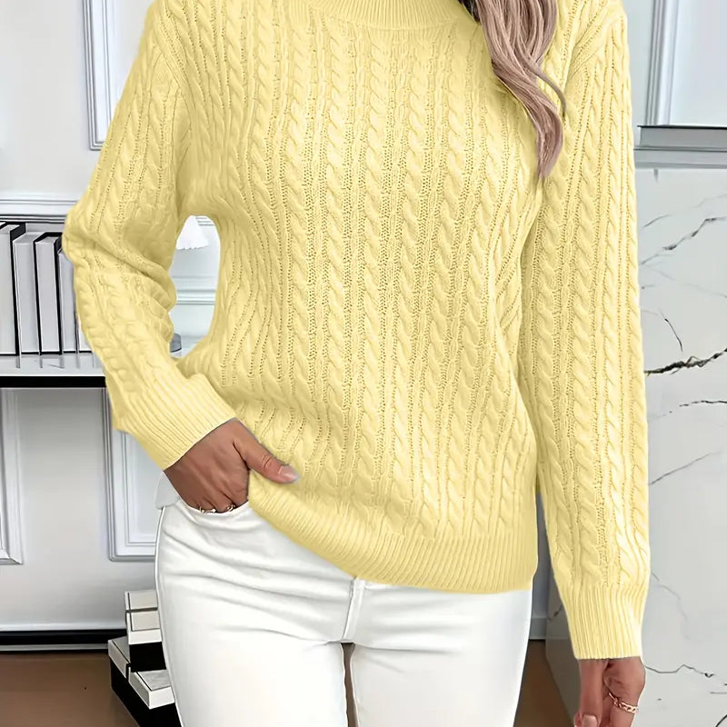 Bella Women’s Sweater – Classic Cable Knit Pullover