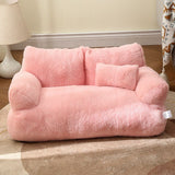 Plush Pet Sofa Bed with Raised Edges – Dog and Cat Couch
