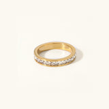 Gold Plated Crystal Band Ring – Classic Elegant Design