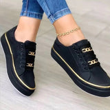 Sofia Women’s Sneakers – Casual Slip-On Trainers With Gold Accent