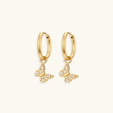 Gold Plated Hoop Earrings with Crystal Pendant – Multiple Designs