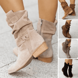 Fina Women’s Mid-Calf Boots – Suede Slouch Style