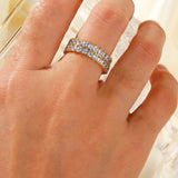 Gold Plated Crystal Ring – Adjustable Double Row Design