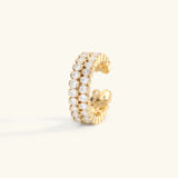 Gold Plated Crystal Ring – Adjustable Double Row Design