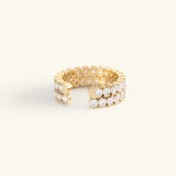Gold Plated Crystal Ring – Adjustable Double Row Design