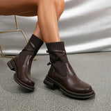 Ella Women’s Ankle Boots – Knit Sock Design with Buckle Straps