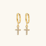 Gold Plated Hoop Earrings with Crystal Pendant – Multiple Designs