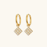 Gold Plated Hoop Earrings with Crystal Pendant – Multiple Designs
