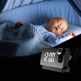 Digital Projection Alarm Clock with LED Display and Dual Alarms
