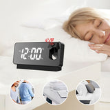 Digital Projection Alarm Clock with LED Display and Dual Alarms