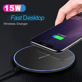 30W Fast Wireless Charging Pad with USB-C Cable – Qi Compatible