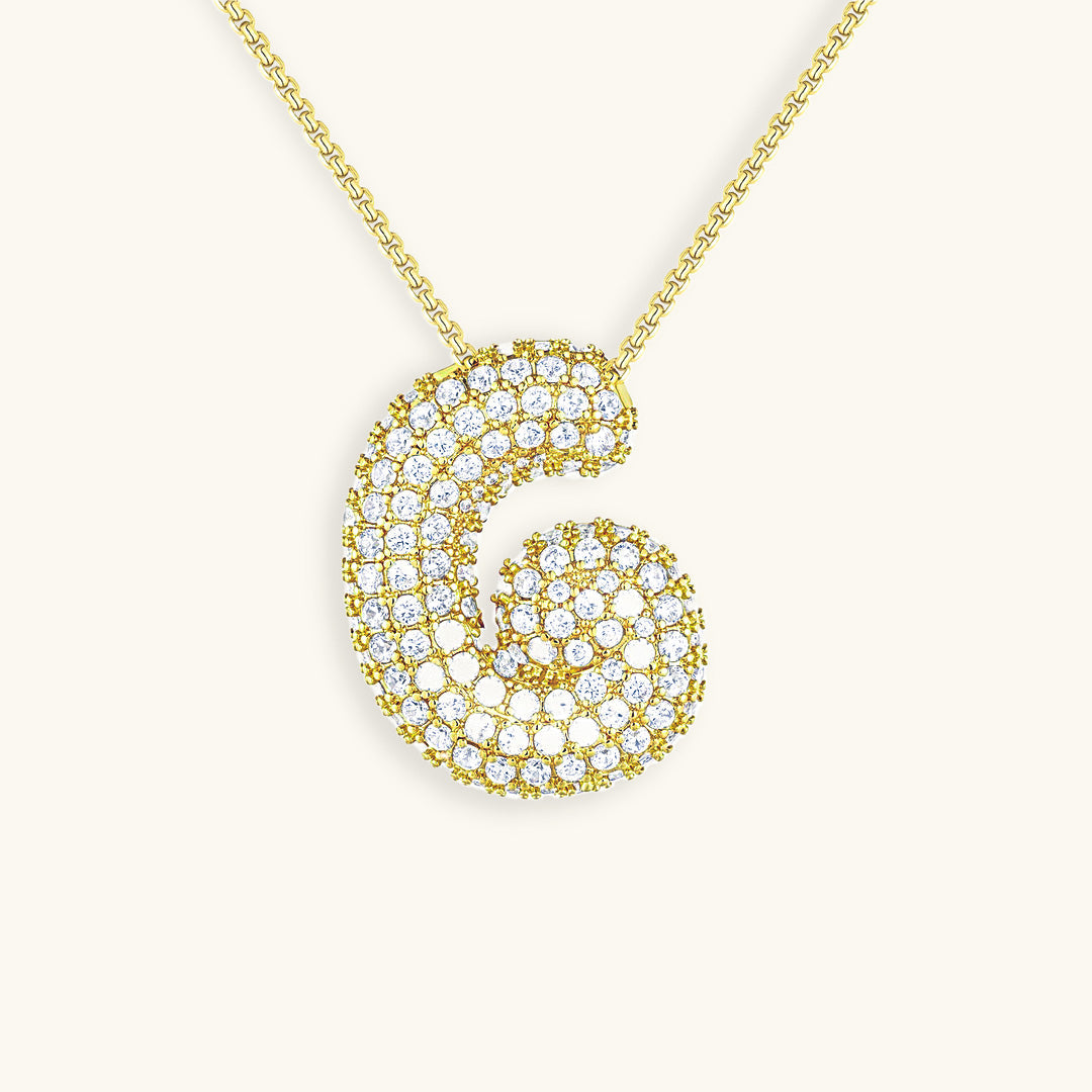 Gold & Silver Plated Initial Necklace A–Z with Crystals