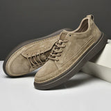 Elias Men’s Casual Sneakers – Suede Lace-Up Low-Top Shoes