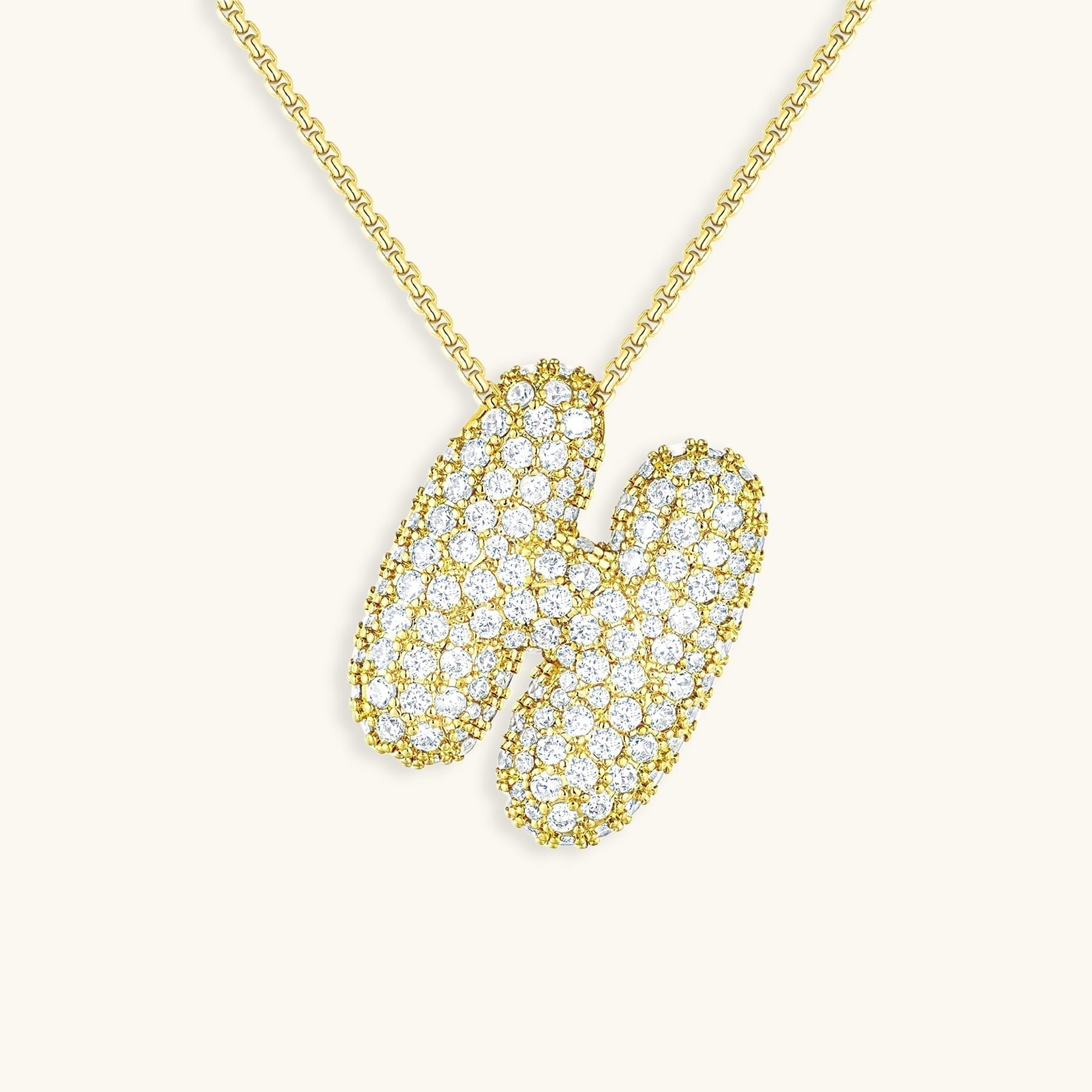 Gold & Silver Plated Initial Necklace A–Z with Crystals