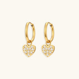 Gold Plated Hoop Earrings with Crystal Pendant – Multiple Designs